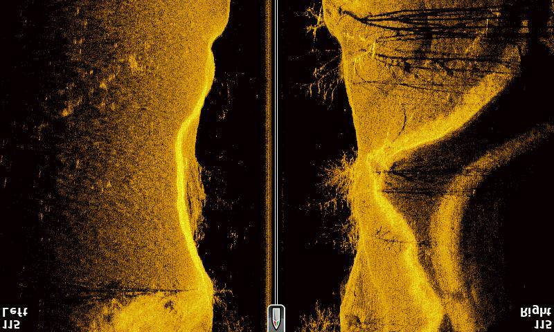 UNDERSTAND THE SIDE IMAGING VIEW Side Imaging beams illuminate the bottom contour, structure, and fish. The side beam coverage is very thin from front to back, yet very wide from top to bottom.