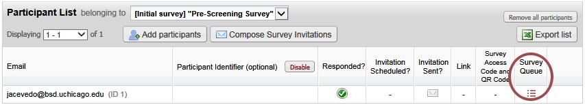 WHERE TO FIND survey QUEUE LINK (OPTION 2) A user can also obtain the survey queue links