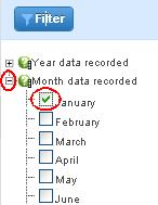 Use the [Filter] button to select the data that appears in your report.
