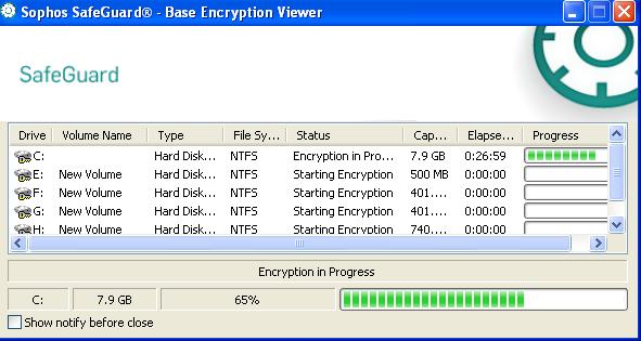 SafeGuard Easy Note: During initial encryption, you may experience a slowdown in system performance.