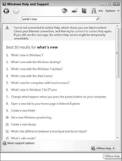 Part I: Getting to Know Windows 7 Type a term you want to find more about and press Enter. Figure 1-9 Close Windows 7 1.