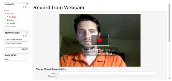 Creating New Media 3. In the Recrd frm Webcam windw, click anywhere in the recrding area t start recrding. Click anywhere in the recrding area t stp recrding, and click Save. 4.