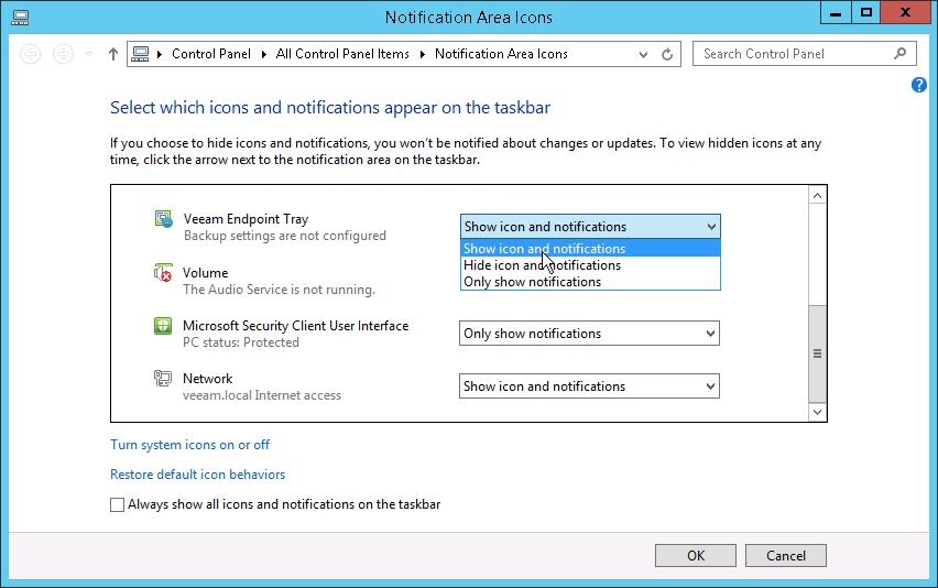 What You Do Next After the product installation, Veeam Endpoint Backup displays its icon in the system tray.