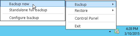 Creating Incremental Backups You can create an ad-hoc incremental backup of your data in addition to the scheduled backup.
