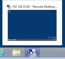 Maximize your RDC session to PC 2. Click on the RDC icon in the taskbar of PC 1. g.