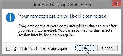 h. The Remote Desktop Connection window opens. Read the message, and then click OK. i. Close all remaining open windows on PC 1. Reflection 1.