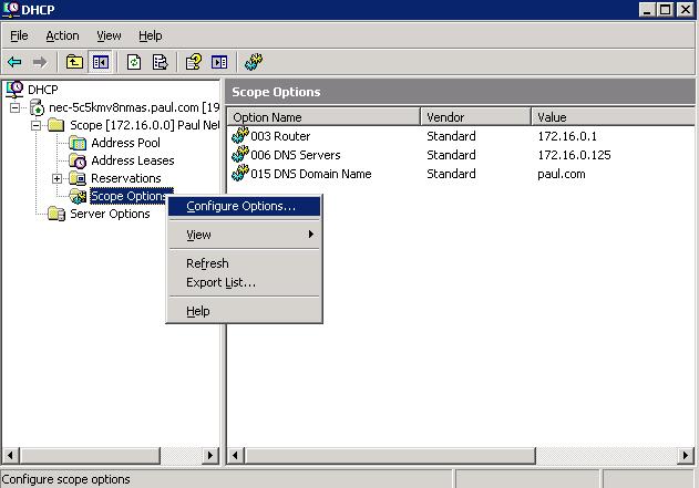 Issue 6.0 Figure 8-3 DHCP - Scope Options 3.
