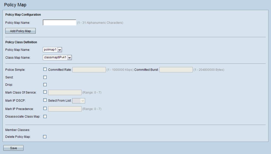 Client Quality of Service Policy Map 7 STEP 1 Select Client QoS > Policy Map in the navigation pane.