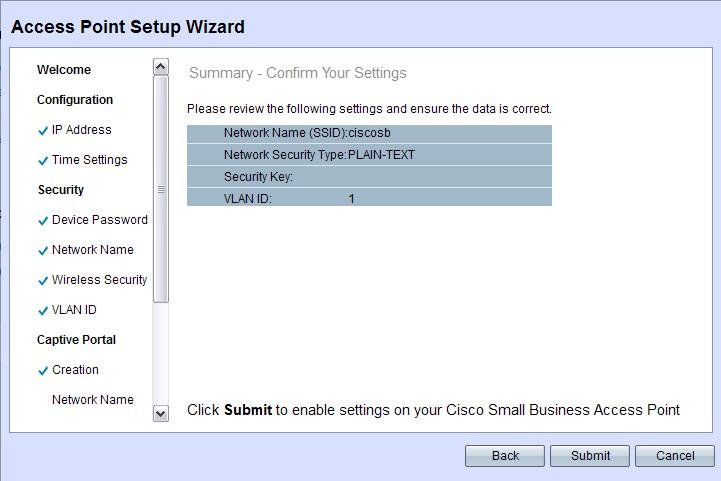 Getting Started Using the Access Point Setup Wizard 1 STEP 22 Specify a VLAN ID for the guest network. The guest network VLAN ID should be different from the management VLAN ID. STEP 23 Click Next.