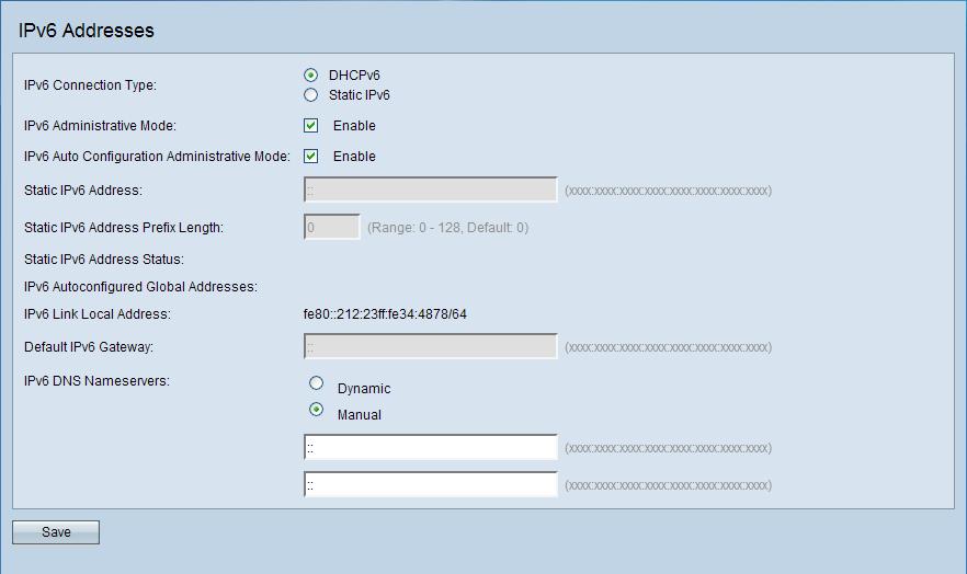LAN IPv6 Addresses 4 To configure IPv6 address settings: STEP 1 Select LAN > IPv6 Addresses in the navigation area.