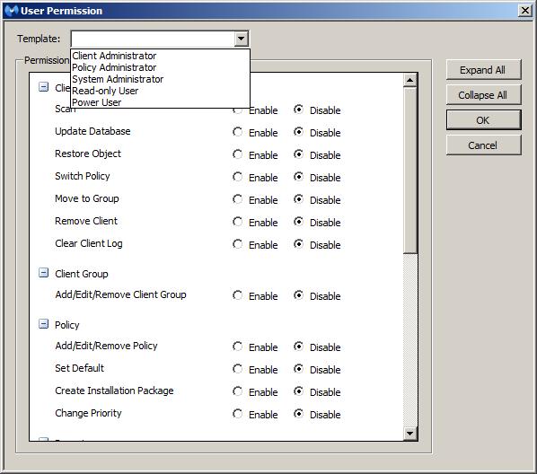 The following screenshot shows the various templates available and illustrates some of the