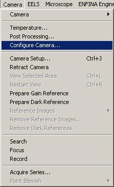 The next step is to configure the CCD camera. This process is shown in the following figures. In the Camera configuration dialog box, you can change the name of the camera by typing in the Name field.