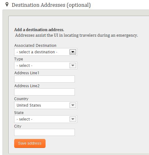 Advisory e-mail notifications- If a new advisory is issued after a trip has been created, an e-mail notification will be sent to the
