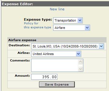 Mileage Expense: ProTrav has business rules in place so when you enter your mileage the