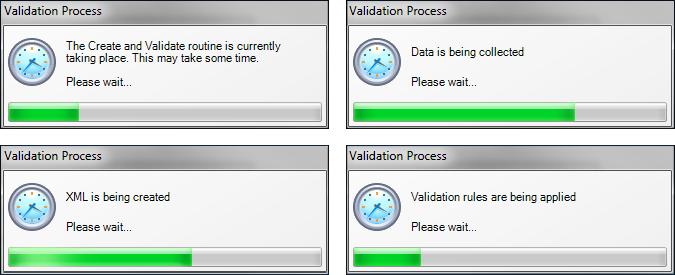 04 Creating and Validating the Summer Return A progress bar is displayed, indicating that the Create and Validate process is being performed.