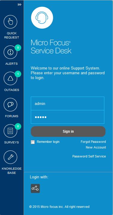 12 Login to Micro Focus Service Desk by using the role