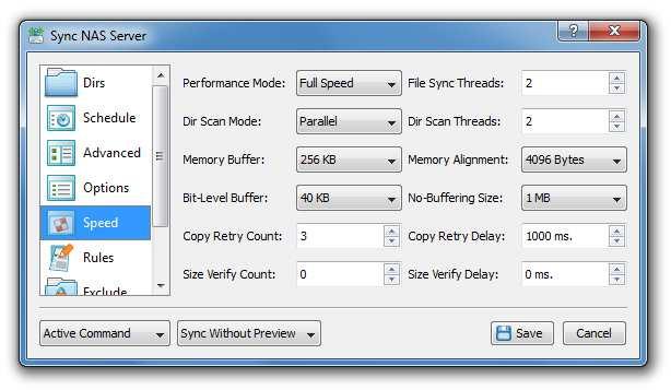 4.11 File Synchronization Performance Tuning Options In order to increase the performance of file synchronization operations, SyncBreeze provides the ability to synchronize files using multiple,