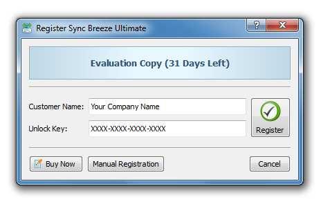 4.28 SyncBreeze Product Registration Procedure SyncBreeze licenses and discounted license packs may be purchased on the following page: http://www.syncbreeze.com/purchase.