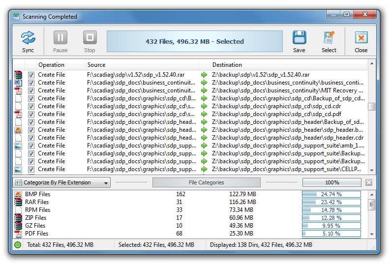 4.3 Synchronizing Files With Preview By default, SyncBreeze displays a file synchronization preview dialog showing a list of file synchronization actions that should be performed and allowing one to