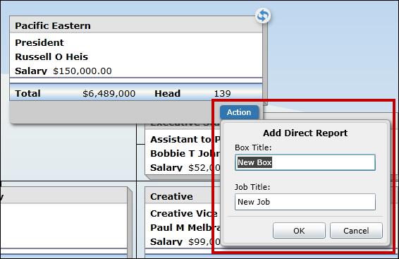 Adding a Direct Report OrgPublisher Cross Browser Planning User Guide Editing Planning Charts Using the Action Button 1.