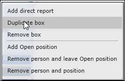 Editing Planning Charts Using the Action Button Duplicating a Box 1. Select the box you want to duplicate and hover the cursor over the lower-right corner.