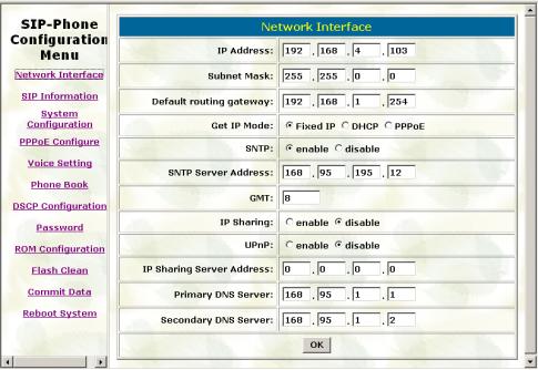 1. Network Interface Please refer to chapter 4.9 [ifaddr] command.