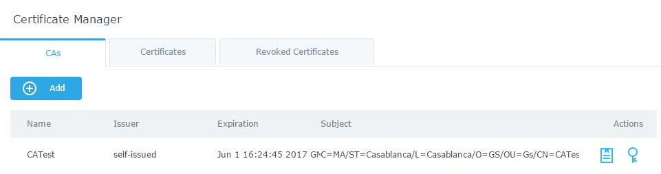 Figure 31: CA Certificate Generate Server/Client Certificates Create both server and client certificates for encrypted communication between clients and GWN7000 acting as an OpenVPN server.