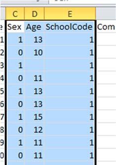 The protocol demands that approximately equal numbers of males and females are tested in each school. Deviations from this should be recorded in the workbook.
