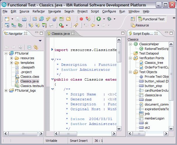 Osnovne informacije o alatu Functional Tester je alat koji se prikazuje kao klasičan Java editor, jer u osnovi predstavlja nadogradnju (plugin) za alat Eclipse.