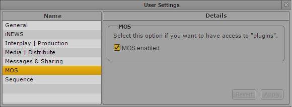 Enabling MediaCentral MOS Plug-ins MediaCentral UX Desktop Installation Guide MediaCentral provides support for MOS Active-X plug-ins.