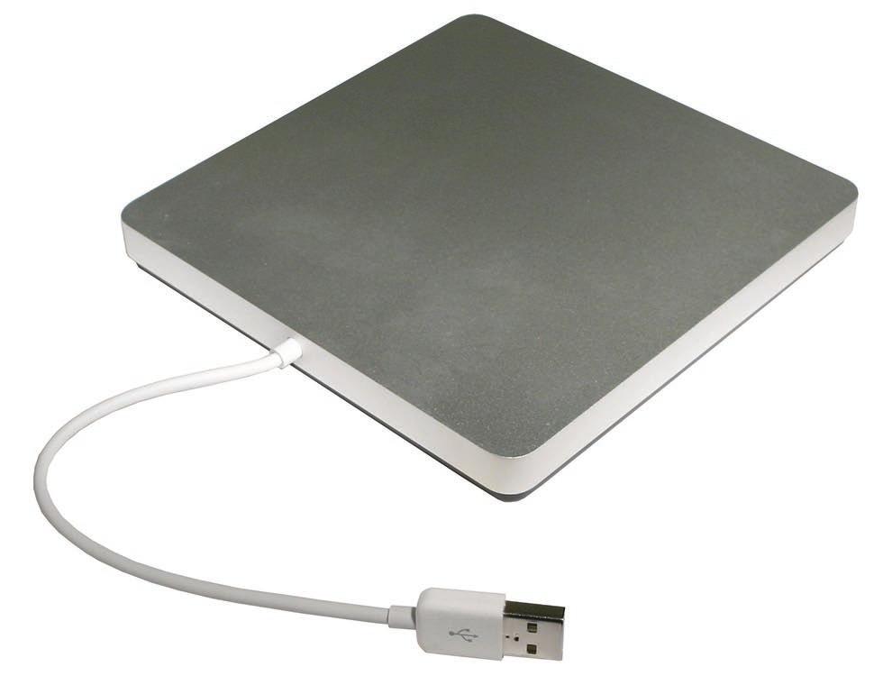 MacBook Air SuperDrive An external USB slot-loading SuperDrive, solely bus-powered, works only with MacBook Air and must be connected directly to a powered USB port on the computer itself or on an