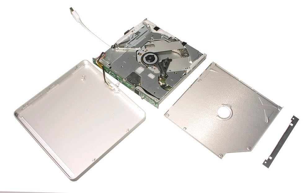 14. Remove the stuck disc, and reassemble the optical drive enclosure in the reverse order of the previous steps: 4-13, up to the