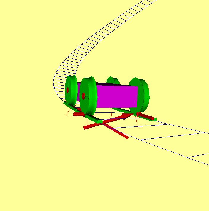 Calculation results of the roller coaster example video with friction
