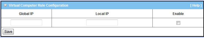 For example, if you have an FTP server (Service port 21) at 192.168.123.1, a Web server1 (Service port 80) at 192.168.123.2, a Web server2 (Service Port 8080 and Private port 80) at 192.168.123.3, and a VPN server at 192.