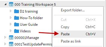 Folders Copy folder Use to copy a folder & its contents from one location to another. 1. Right-click on the folder 2. Select Copy 3. Go to the space or folder you want to copy the folder to.