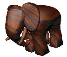 Figure 7: A view of an elephant Lumigraph generated from only 2x2 images.