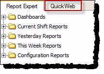 When you click, the QuickWeb tab will appear next to the Report Expert tab.