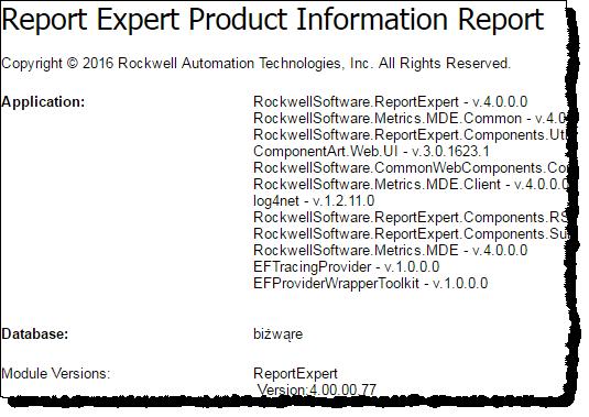 Administering Report Expert Chapter 9 This item... ProductInfo Refers to this item on the page.