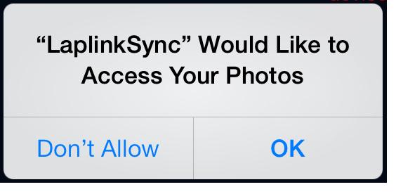 21 Sync Access and Authentication - ios When you first start Laplink Sync, you will see the following dialog pop-up: Note: Both a Username and Password must be entered to continue.