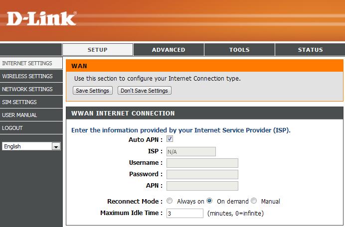 Section 3 - Configuration Internet Setup This section lets you manually enter the Internet connection information provided by your Internet Service Provider (ISP).