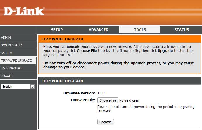 Section 3 - Configuration Firmware Upgrade After downloading a firmware file to your computer, click Choose File to select the firmware file, then click