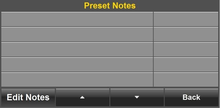 Selecting a preset note Nomad Touch the ability to store a list of preset notes.
