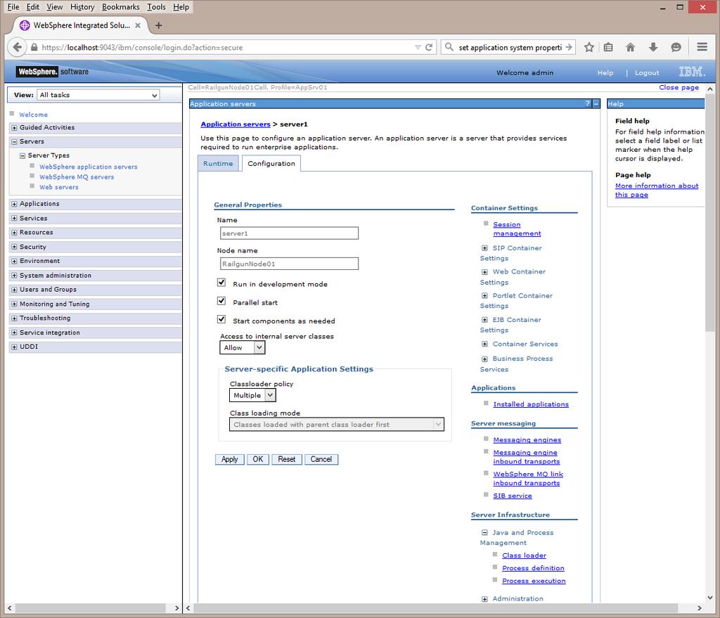 Servers. Expand WebSphere application servers.