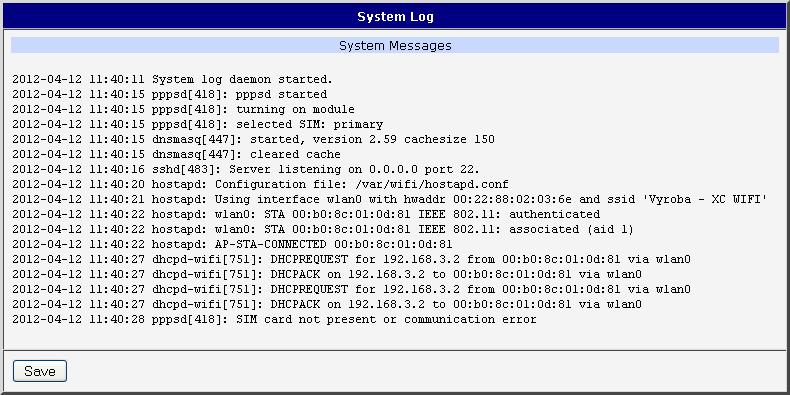 This component writes every report to the System Log. 4.1.5. System Log Fig.