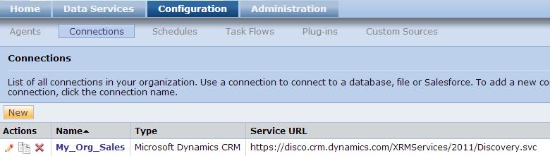 A Appendix In the Connections window, the first example CRM