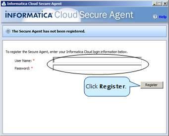 5 Managing Batches and Installing the Informatica Cloud Secure Agent The Informatica Cloud Secure Agent window displays a message that it is starting up and upgrading.