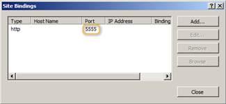 In the Site Bindings window, identify the port number that is bound to your Dynamics instances, and click Close. Identify the Service Principal Name (S