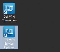 5 Install Connect Tunnel Service (ctssetup_<xx>.exe or ctssetup64_<xx>.exe). A shortcut named Dell VPN Service Options is created on the desktop.