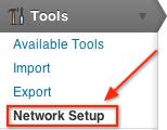 Save the wp-config.php file, go to the admin area of WordPress and you'll see the Network menu item under Tools. Click it!