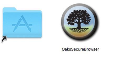 Installing the Secure Browser on Desktops and Laptops 3. Open Downloads from the Dock, and click OAKSSecureBrowser-OSX.dmg to display its contents (see Figure 1). Figure 1. Contents of OAKSSecureBrowser-OSX.